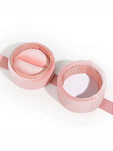 Caixa de Presente Redonda em Veludo Rosa com Laço Para Anel