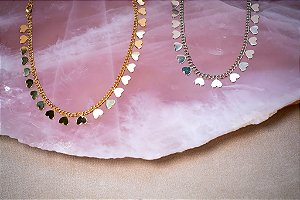 Colar Choker Chapinha Coracoes