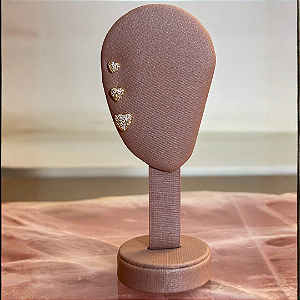 Trio de Brincos Corações Cravejados