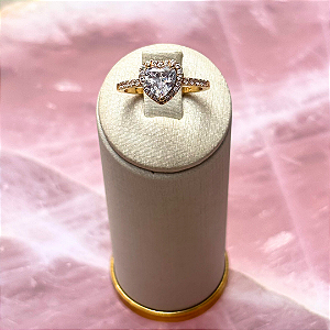 Anel Coração Cravejado em volta