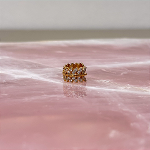 Piercing Fake Folhas Cravejadas