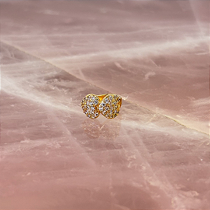 Piercing Fake Dupla Corações Cravejados