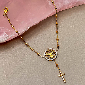 Pulseira Divino Cravejado e Cruz