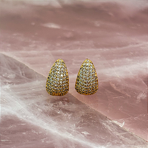 Argola Gota Cravejada