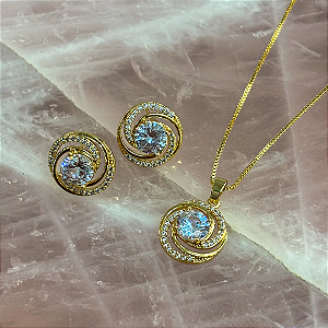 Conjunto Clássico Espiral Cravejado