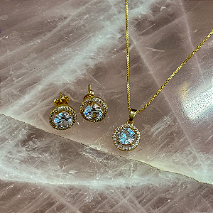 Conjunto Ponto de Luz Cravejado em Volta