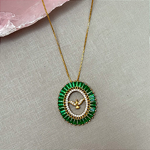 Colar Medalha Divino Cravejado