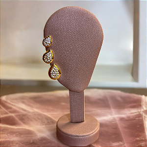 Trio de Gotas Cravejadas e Lisas em Volta