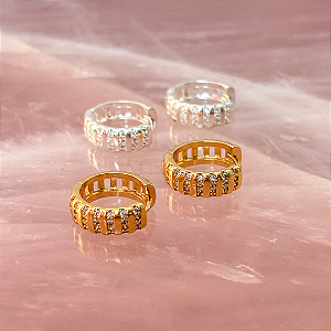 Brinco Argola Cravejada e Lisa