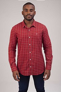 Camisa Xadrez Adoro Bazar Singapura Vermelha