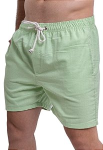 Short Liso Linho Misto Verde Adoro Bazar Tyson