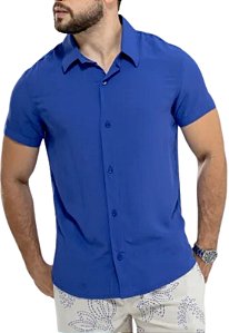 Camisa Lisa Viscolinho Azul Sirius