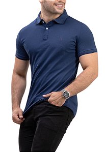 Polo Algodão Clássica Azul Marinho Powell