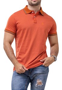 Polo Algodão Clássica Laranja Merrill