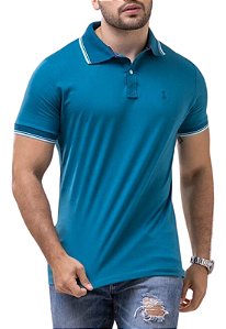 Polo Algodão Clássica Azul Marechek