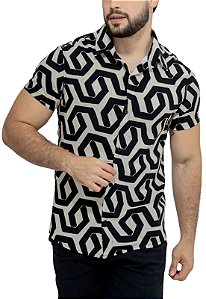 Camisa Viscolinho Estampada Kafka