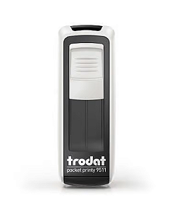 Carimbo de Bolso Trodat Pocket 9511 Branco/Preto 38x14mm