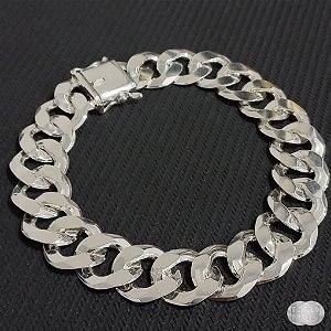 Pulseira Grumet Fecho Gaveta Prata 925 - 15mm