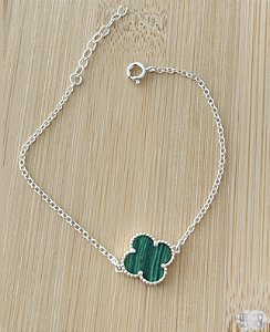 Pulseira Van Cleef Verde Prata 925 - 19cm
