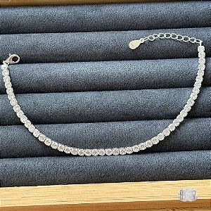 Pulseira Luxo Rivieira Prata 925 - 3mm e 19cm