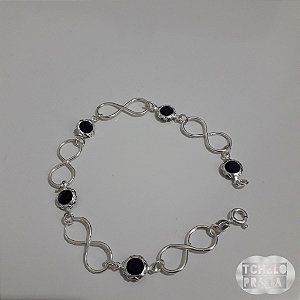 Pulseira Infinito com pedra prata 925