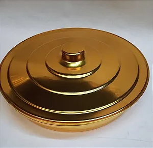 Bandeja para Santa Ceia Dourada com 56 Cálices | Grande e Acabamento Premium