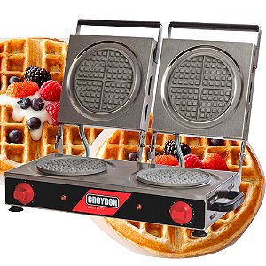 Maquina de Waffle Redondo Dupla Profissional