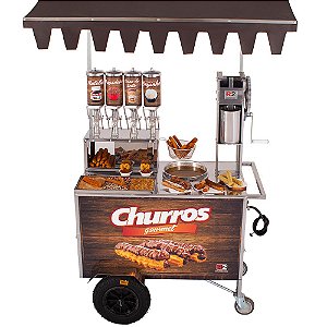 Carrinho de Churros Gourmet 4 Doceiras Masseira Engrenagem