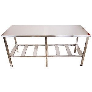 Mesa Inox 190cm FORTE para 200kg Cozinha Industrial