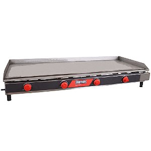 Chapa a Gás 1,30m x 48cm para Lanche e Carnes Espessura 9.5mm