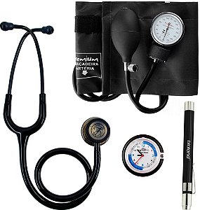 Kit Black Edition com Estetoscópio Littmann e Aparelho de pressão Premium