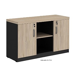 Armário Credenza Baixo 2 Portas de Abrir 3 Prateleiras Tampo 40mm Fundo 15mm Start 120x45x73,5cm