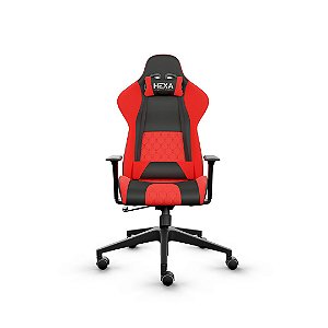 Cadeira Hexa Gaming Chair com Acessório Lombar Preto com Vermelho