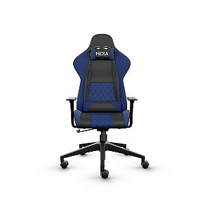 Cadeira Hexa Gaming Chair com Acessório Lombar Preto com Azul