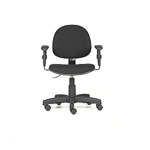 Cadeira Action Executiva Giratoria com Braços Reguláveis em Vinil Preto