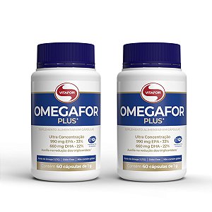 Kit Ômegafor Plus Vitafor com 02 Potes de 60 Cápsulas Cada - Menu com Saúde  - Alimentos, Bebidas e Suplementos