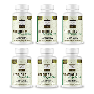 VITAMINA D 2000 UI + Própolis Verde MENU COM SAÚDE- 6 potes 30 cápsulas cada