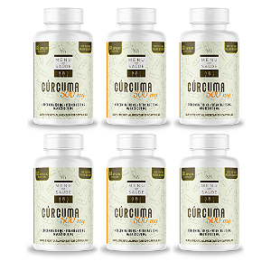Cúrcuma 500mg com MAGNÉSIO e VITAMINA E Menu Com Saúde- 6 potes 60 cápsulas cada