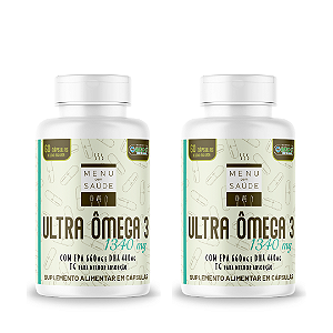 ULTRA ÔMEGA 3- 1340mg  MENU COM SAÚDE 2 potes 60 cápsulas cada