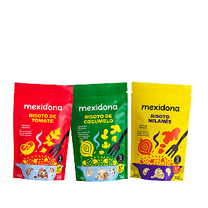 Risotos- 03 sachês de 180g  sabores Cogumelos Milanês e Tomate cada sachê rende 03 porções de 275g