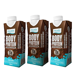 Proteína de Colágeno Cacau 15g Body Proteína Equaliv- 3 unidades 250ml