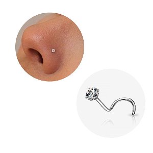 Piercing de Nariz Ponto de Luz Prata 925