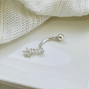 Piercing umbigo gota prata 925 - Lopratas