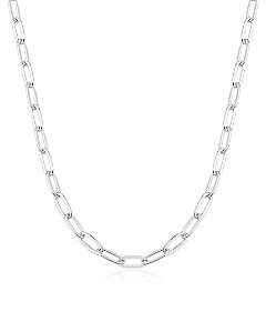 Corrente Elo Cadeado Alongado 2,5mm Prata 925