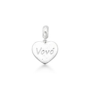 Berloque Coração Vovó de Prata 925