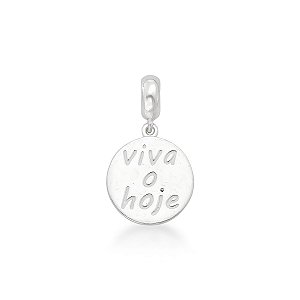 Berloque Viva o Hoje de Prata 925