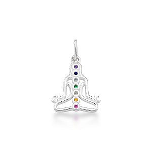 Pingente Meditação 7 Chakras Prata 925