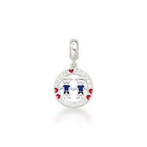 Berloque Mandala Meus Filhos Amados de Prata 925