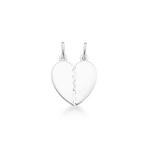 Pingente Coração Cara Metade Best Friends Prata 925