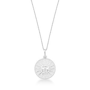 Colar Medalha Sol Prata 925